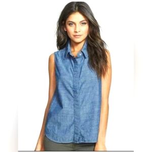 Rag & Bone sleeveless denim blouse, size M
